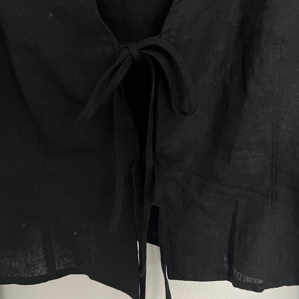 House of Harlow 1960 Womens Tie Front Top Large Linen NWT - Picture 4 of 5